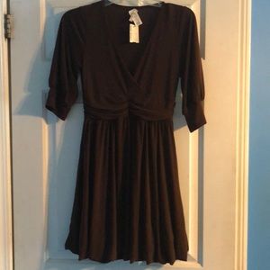 Chocolate brown tube dress.